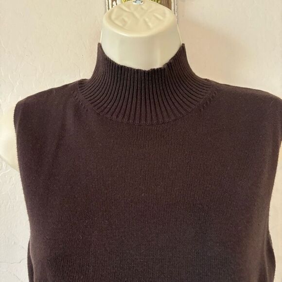 Vintage Brown mock neck vest | Kathie Lee collection vintage sleeveless brown mo - Picture 4 of 8